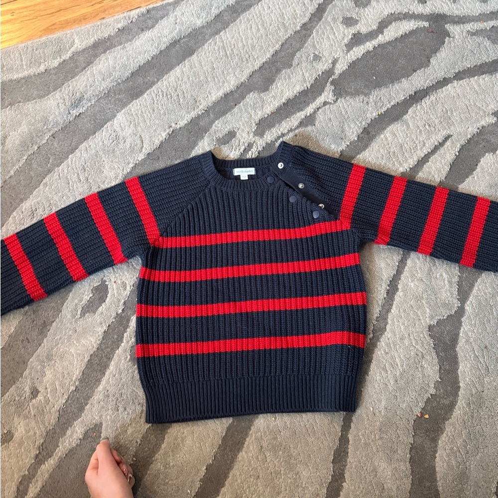 Navy and Red Striped Sweater